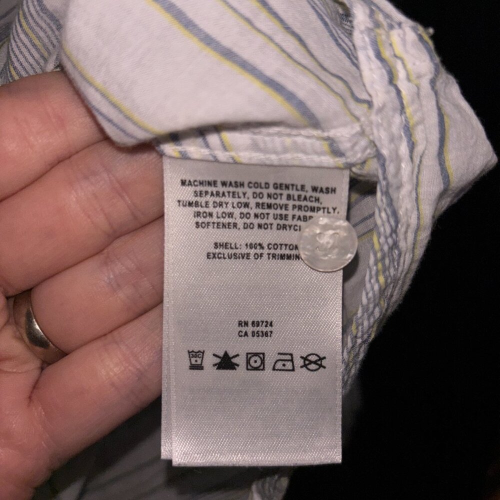 Columbia PFG Blue Striped Button Down Shirt Sheer Lightweight Womens Large - Picture 5 of 9